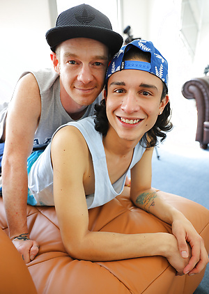 Cute mates Cody and Andy making out
