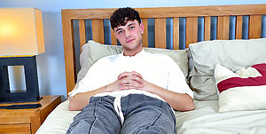 Young Straight Lean Lad Wanks his Hard Uncut Cock & Explodes with Cum!