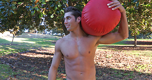Hot jock Will wanking off his cock
