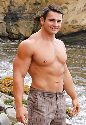 Muscular guy Brock plays with his cock by SeanCody image 7