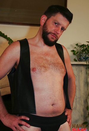 Dark haired gay Randy Scott wanking off his dick by Hairy and Raw image 17