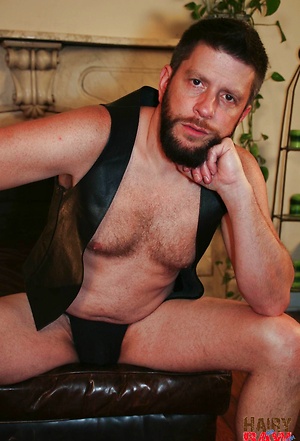 Dark haired gay Randy Scott wanking off his dick by Hairy and Raw image 18