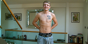 Tall, Blond & Lean Jamie Shows Off His Big Uncut Cock!