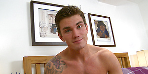 Straight Public School Bad Lad Harvey Shows off his "WOW" Tatoo & Massive Uncut Cock