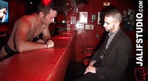 Gay barman Killian Dehais has doggystyle anal sex with a hung top by Jalif Studio image 1