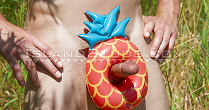 Bubble Butt Grant is Back! Tall Muscle Twink Skinny Dips, Pees, Opens Hole x2 and Busts a Big Load Only Here! by Island Studs image 9