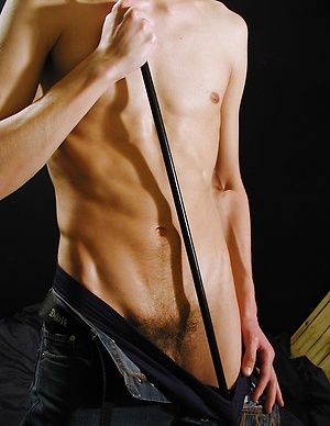 Adam Dobbs flashes his chiseled abs and hard cock.