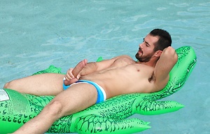 Hot uncut hunk Brock Cooper in Poolside by Dylan Lucas image 1