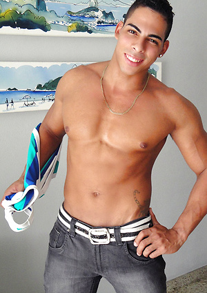 Brazilian muscle boy Luigi shows his perfect muscled body