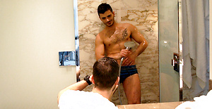 My bathroom shoot with the middle eastern hottie Aro Damacino
