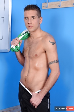 Sportladz: Stiff Stud Gets A Locker Room Rub-Down From His Cute, Cock-Crazy, Cum-Loving Masseur!