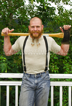 Tall Bearded Bain - Ripped Yoga Muscle Butt Mountain Man Works Out, Jerks & Pees In Oregon! by Island Studs image 2