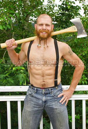 Tall Bearded Bain - Ripped Yoga Muscle Butt Mountain Man Works Out, Jerks & Pees In Oregon! by Island Studs image 3